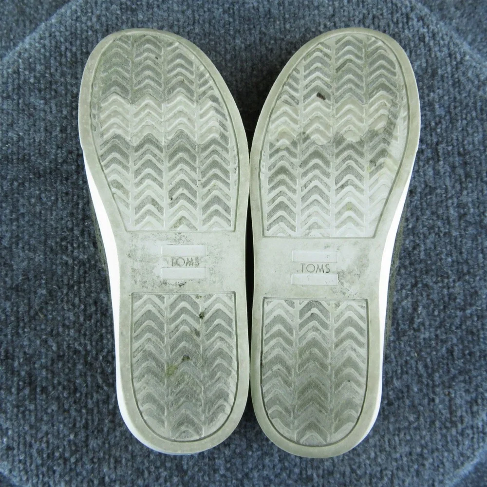 Toms Youth Girls Slip-On Shoes‎ Size 4 Medium Green Fabric Slip On